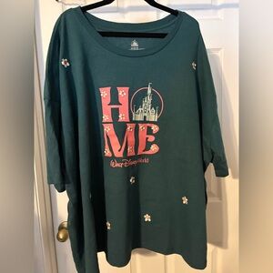 Disney Walt Disney World Embroidered Chamomile T‑Shirt — Green, Size 3X